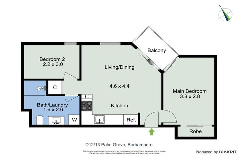 Photo of property in Palm Grove Apartments, 12/13d Palm Grove, Berhampore, Wellington, 6023