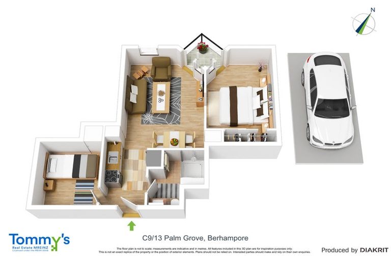 Photo of property in Palm Grove Apartments, 9/13c Palm Grove, Berhampore, Wellington, 6023