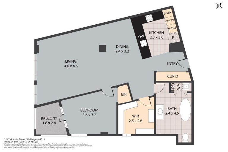 Photo of property in Dominion Apartments, 1/80 Victoria Street, Wellington Central, Wellington, 6011