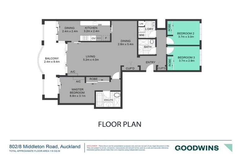 Photo of property in Ascot Apartments, 802/8 Middleton Road, Remuera, Auckland, 1050