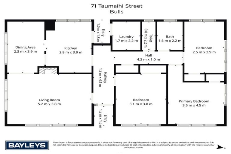 Photo of property in Clifton School, 71 Taumaihi Street, Bulls, 4818
