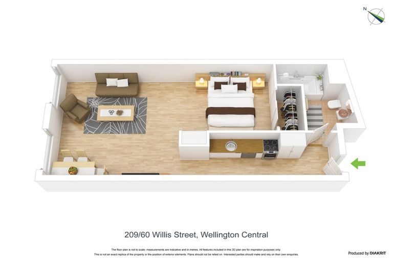 Photo of property in Gerondis Bldg Apartments, 209/60 Willis Street, Wellington Central, Wellington, 6011