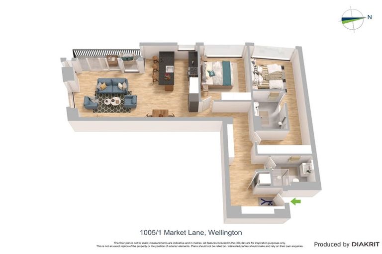 Photo of property in 1005/1 Market Lane, Wellington Central, Wellington, 6011