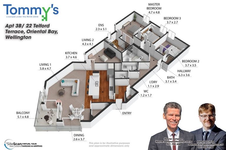 Photo of property in Alto Apartments, 3b/22 Telford Terrace, Oriental Bay, Wellington, 6011