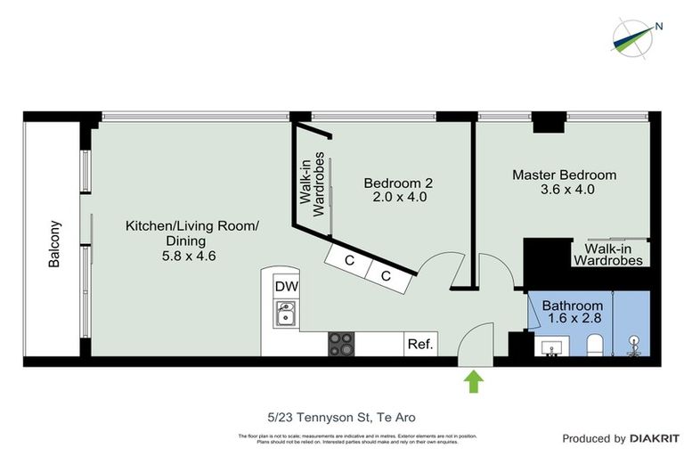 Photo of property in De Vere Apartments, 5/23 Tennyson Street, Te Aro, Wellington, 6011