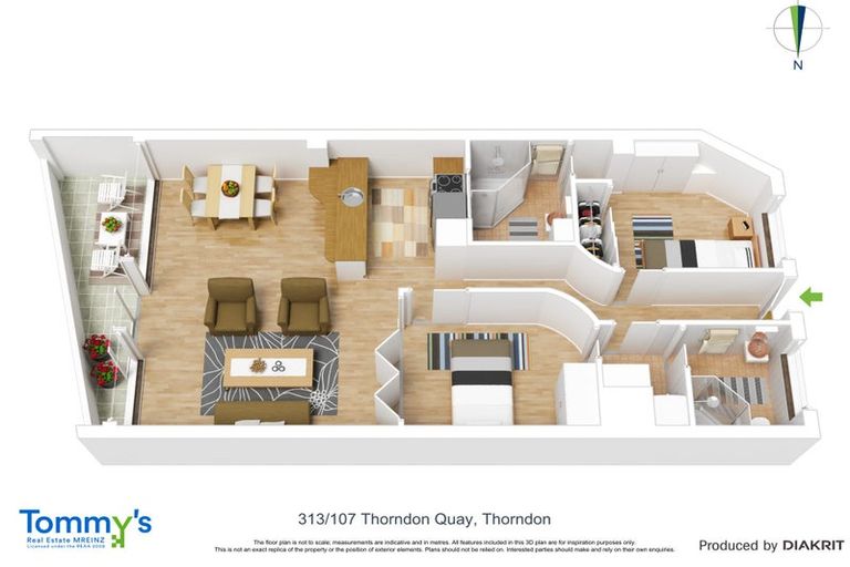 Photo of property in Stadium Garden Flats, 313/107 Thorndon Quay, Pipitea, Wellington, 6011