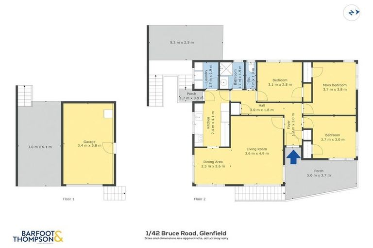 Photo of property in 2/42 Bruce Road, Glenfield, Auckland, 0629